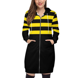 Felpa Lunga Ape "Rayures Buzz" con Cappuccio da Donna