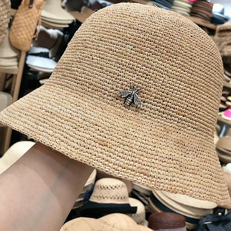 Cappello di Rafia con Ape - Stile Estivo Unico | 1001abeilles.com