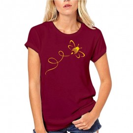 T-Shirt Abeille pour femmes Bumble Bee Burgundy