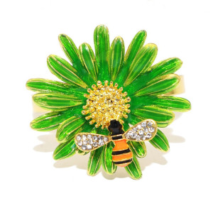 Portatovaglioli Ape & Fiore | Set da 4 – Eleganti e Colorati