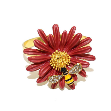 Portatovaglioli Ape & Fiore | Set da 4 – Eleganti e Colorati