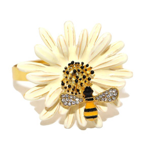 Portatovaglioli Ape & Fiore | Set da 4 – Eleganti e Colorati
