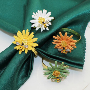 Portatovaglioli Ape & Fiore | Set da 4 – Eleganti e Colorati