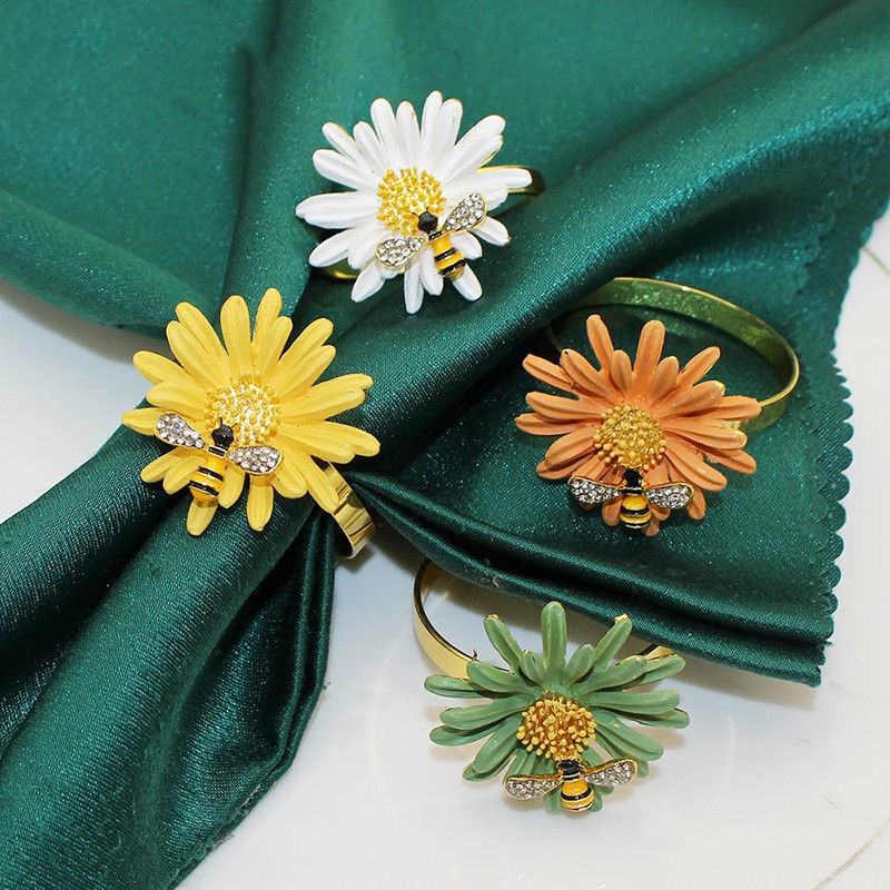 Portatovaglioli Ape & Fiore | Set da 4 – Eleganti e Colorati