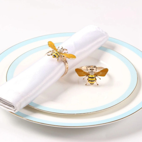 Portatovaglioli Ape Cristallo Dorato | Set da 6 – Eleganza