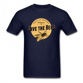 T-shirt Vintage Abeille Homme Save The Bees Bleur Marine