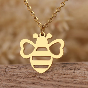 Collana Ciondolo Ape 'Splendore Naturale' - Acciaio Oro/Argento