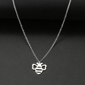 Collana Ciondolo Ape 'Splendore Naturale' - Acciaio Oro/Argento