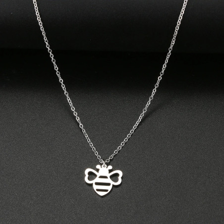 Collana Ciondolo Ape 'Splendore Naturale' - Acciaio Oro/Argento