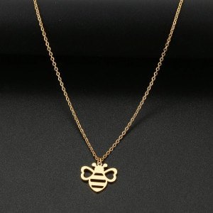 Collana Ciondolo Ape 'Splendore Naturale' - Acciaio Oro/Argento
