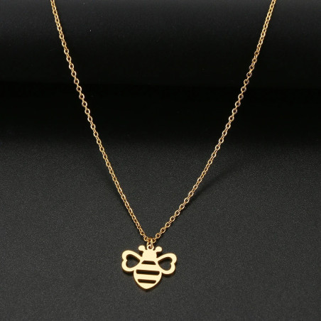 Collana Ciondolo Ape 'Splendore Naturale' - Acciaio Oro/Argento