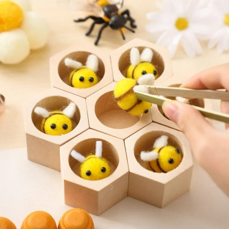 Gioco Montessori Ape in Legno - Motricità Fine e Coordinazione