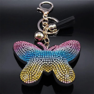 Portachiavi Farfalla Arcobaleno🌈 con Pompon | Idea Regalo