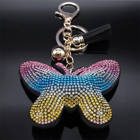 Portachiavi Farfalla Arcobaleno🌈 con Pompon | Idea Regalo