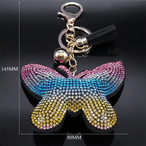 Portachiavi Farfalla Arcobaleno🌈 con Pompon | Idea Regalo