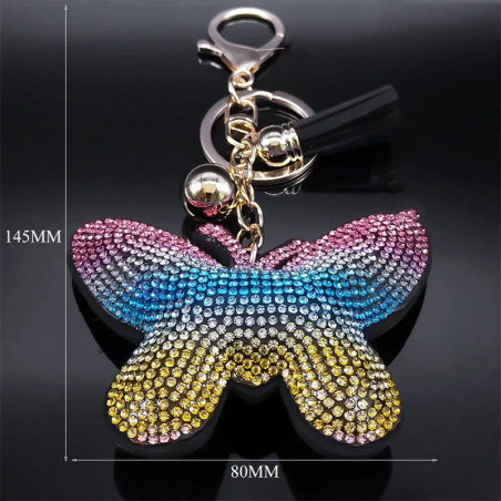 Portachiavi Farfalla Arcobaleno🌈 con Pompon | Idea Regalo