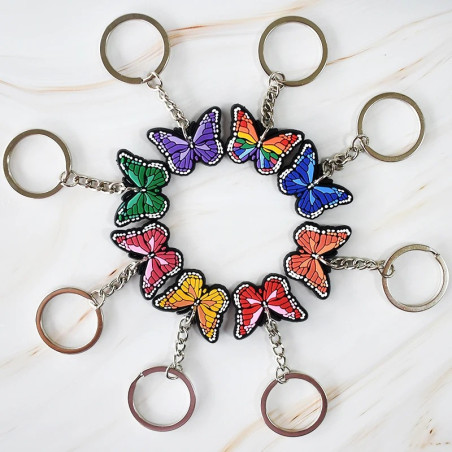 Portachiavi Farfalla in PVC Colorato - Idea Regalo per Zaino 🦋