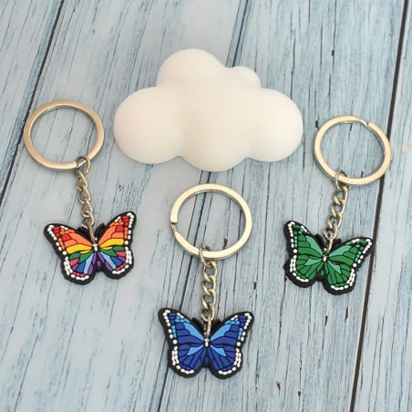 Portachiavi Farfalla in PVC Colorato - Idea Regalo per Zaino 🦋