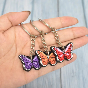 Portachiavi Farfalla in PVC Colorato - Idea Regalo per Zaino 🦋