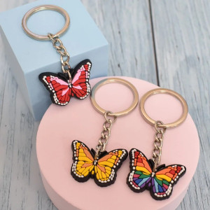 Portachiavi Farfalla in PVC Colorato - Idea Regalo per Zaino 🦋