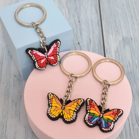 Portachiavi Farfalla in PVC Colorato - Idea Regalo per Zaino 🦋