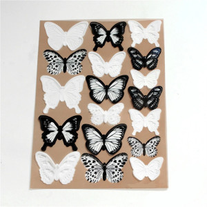 Adesivi Farfalle Bianche e Nere - Decorazione Murale 3D - Set 18