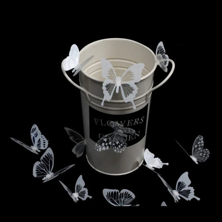 Adesivi Farfalle Bianche e Nere - Decorazione Murale 3D - Set 18