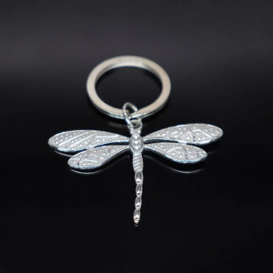 Portachiavi Libellula con Strass Scintillanti - Gioiello Unico