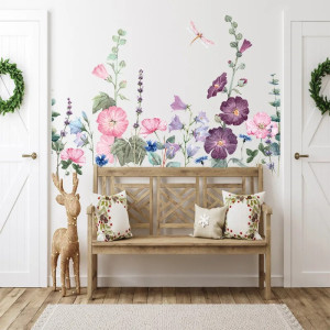 Adesivi Murali Viti Porpora e Libellula 60x60cm | 1001Abeilles