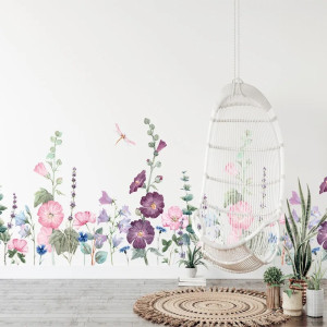 Adesivi Murali Viti Porpora e Libellula 60x60cm | 1001Abeilles
