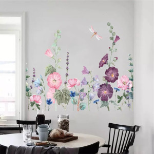 Adesivi Murali Viti Porpora e Libellula 60x60cm | 1001Abeilles