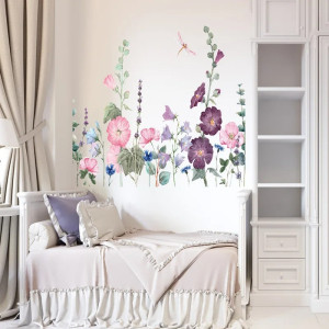 Adesivi Murali Viti Porpora e Libellula 60x60cm | 1001Abeilles