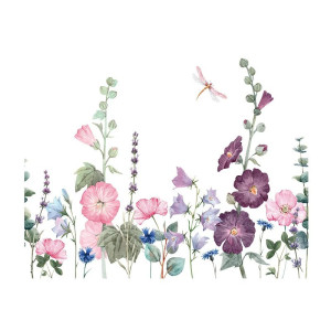 Adesivi Murali Viti Porpora e Libellula 60x60cm | 1001Abeilles