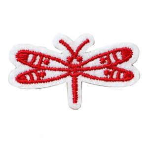 Patch da cucire libellula rossa 3D con perline - 1001abeilles.com