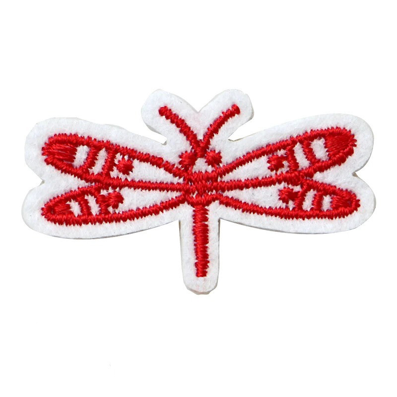 Patch da cucire libellula rossa 3D con perline - 1001abeilles.com