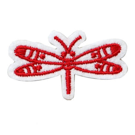 Patch da cucire libellula rossa 3D con perline - 1001abeilles.com