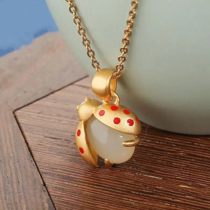 Collana Ciondolo Coccinella Placcato Oro 24K | Idea Regalo Donna