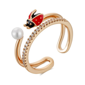 Anello Coccinella Vintage Regolabile | Gioiello Portafortuna