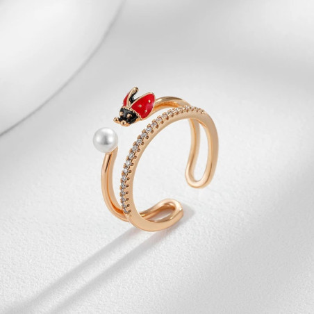 Anello Coccinella Vintage Regolabile | Gioiello Portafortuna
