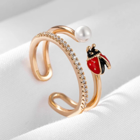 Anello Coccinella Vintage Regolabile | Gioiello Portafortuna