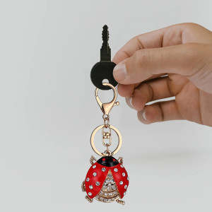 Portachiavi Coccinella con Zirconi | Idea Regalo Donna Unica