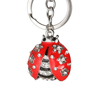 Portachiavi Coccinella con Strass | Idea Regalo Donna Originale