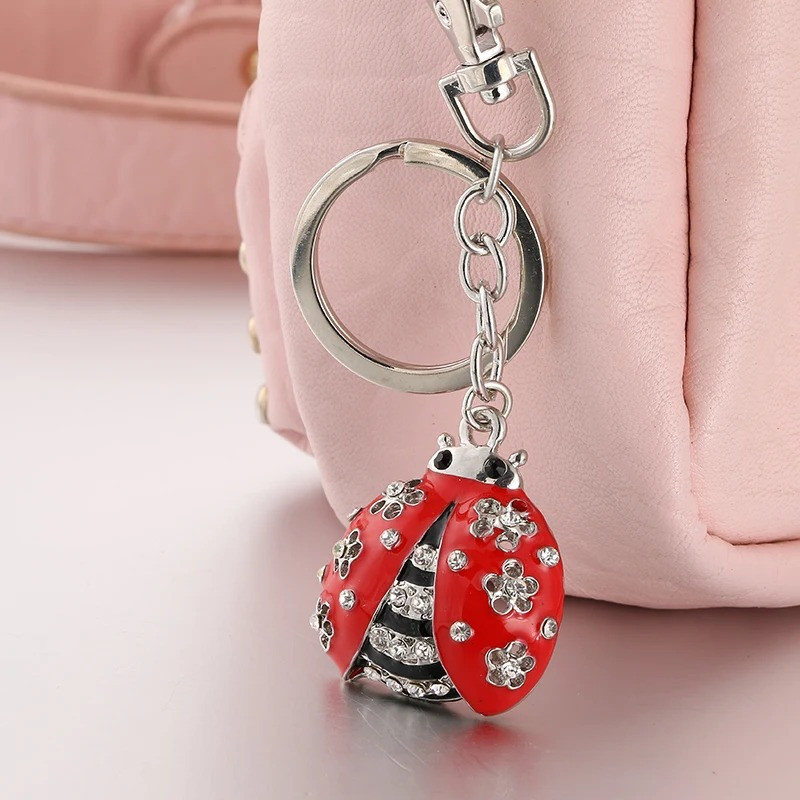 Portachiavi Coccinella con Strass | Idea Regalo Donna Originale