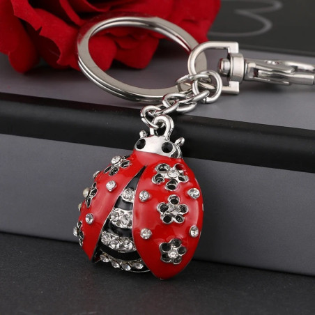 Portachiavi Coccinella con Strass | Idea Regalo Donna Originale