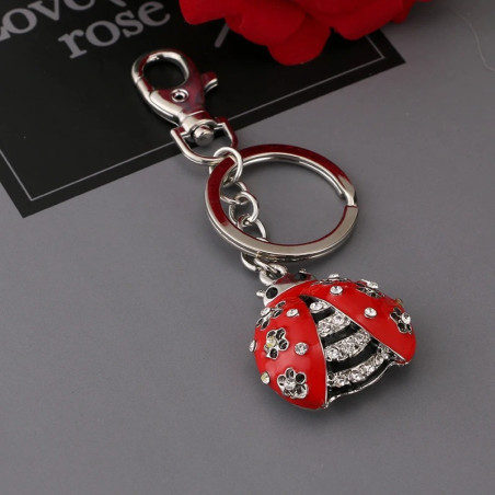 Portachiavi Coccinella con Strass | Idea Regalo Donna Originale