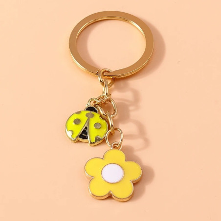 Portachiavi Coccinella Gialla Solare | Regalo Unico e Carino