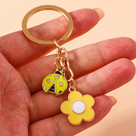 Portachiavi Coccinella Gialla Solare | Regalo Unico e Carino