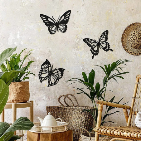 Adesivo Farfalla Ali Bianco e Nero in Vinile | 1001ABEILLES