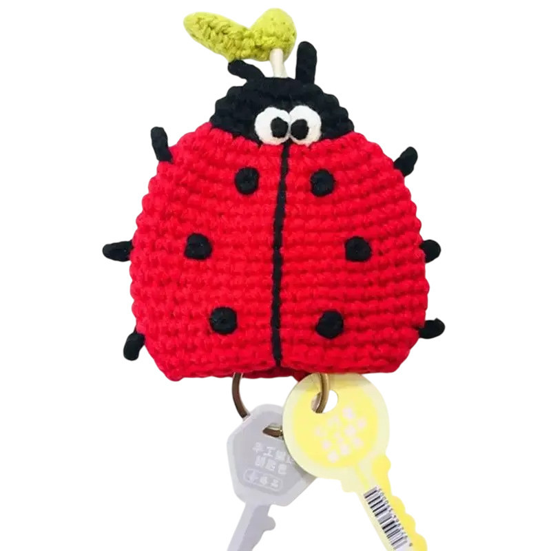 Portachiavi Coccinella all'Uncinetto – Fatto a Mano Originale