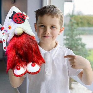 Grande Gnomo Coccinella – Decorazione Artigianale Fatata